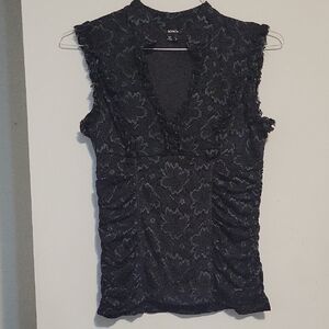 XOXO Black Textured Sleeveless Blouse
